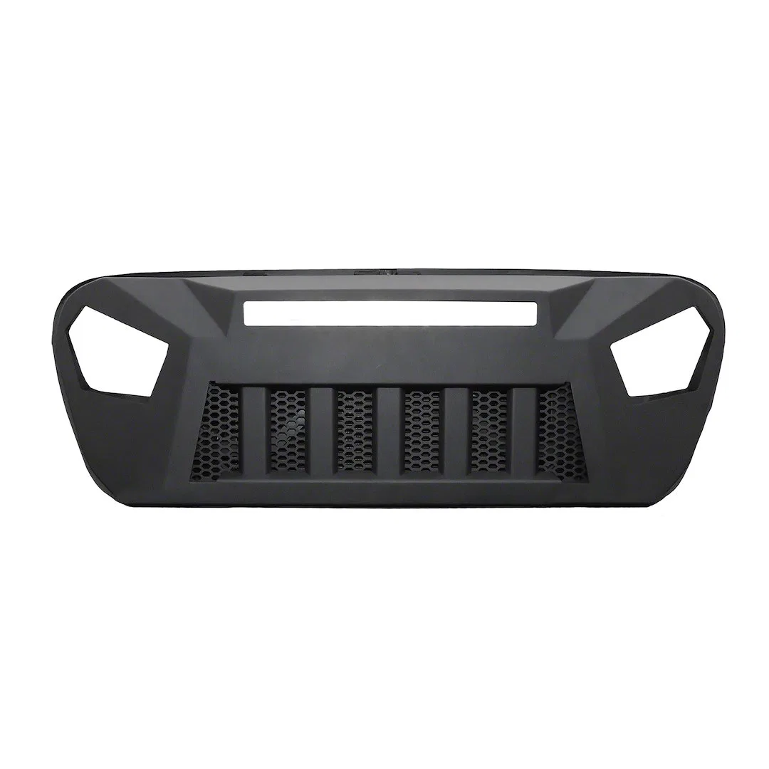 JL09T – TRAILFX Grille, Replacement Bar Style 1 Piece With LED Light Bar Cutout Powder Coated Titanium Black Aluminum